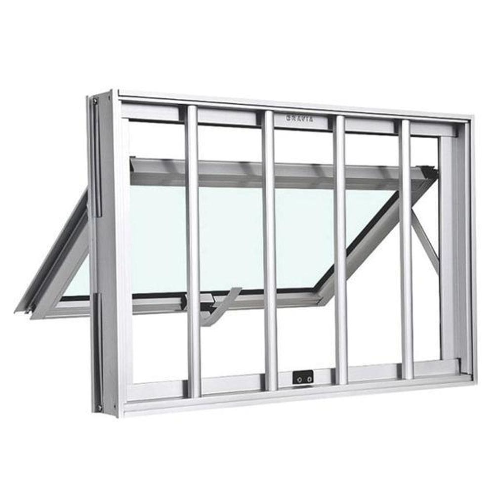 Janela Maxiar De Banheiro Grade 50X50 Cor Aluminio