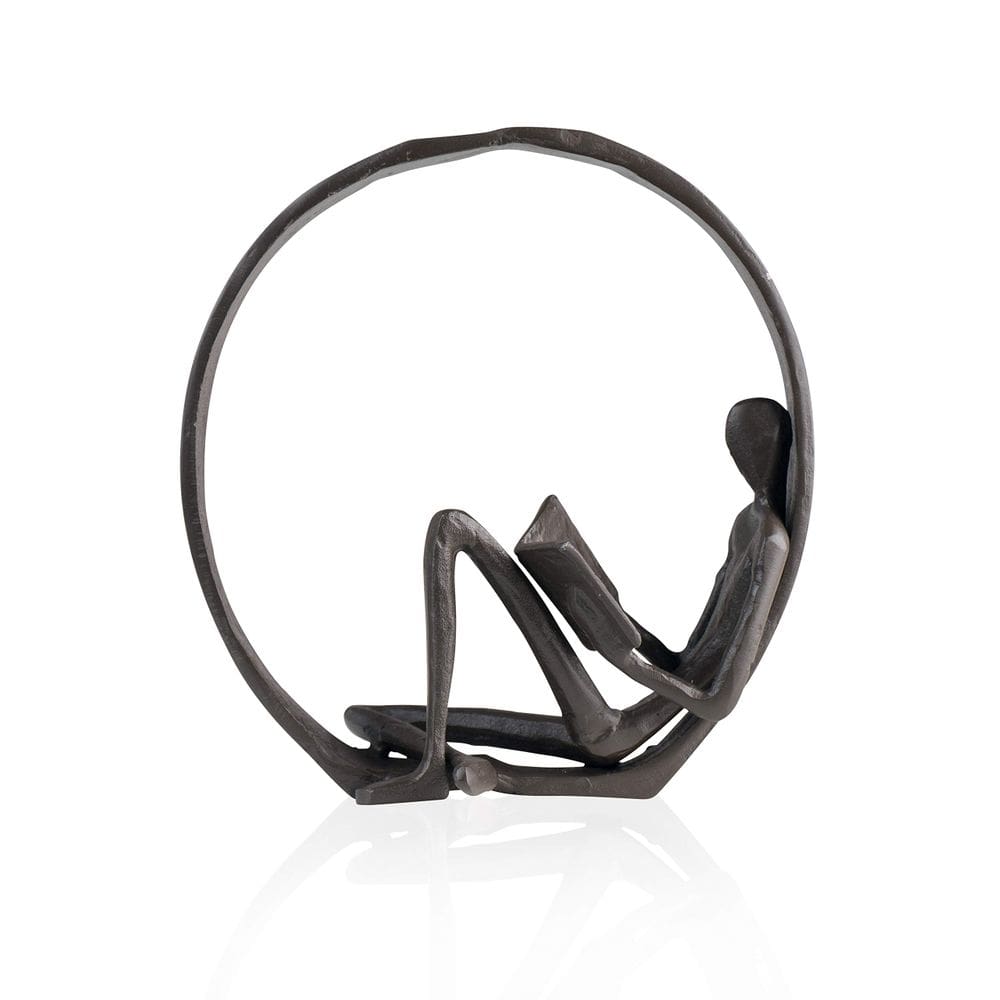 Escultura em suporte para livros Danya B. Leitora cercada contemporânea