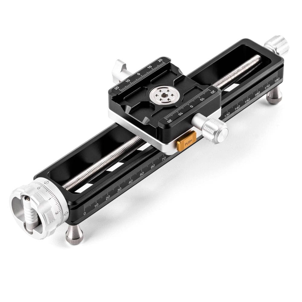 Macro Focus Rail NiSi NM200s giratório em 360° para fotografia