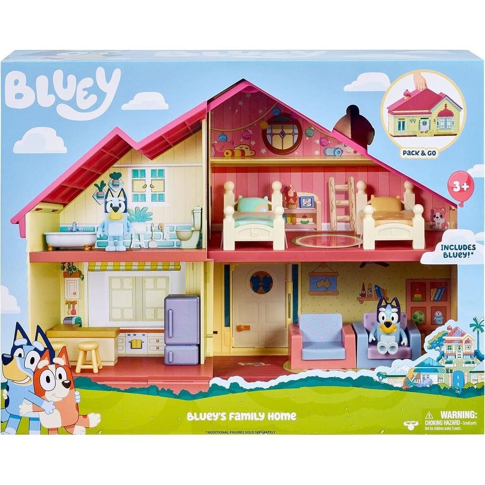 Playset Bluey Family Home com boneco dobrável de 2,5