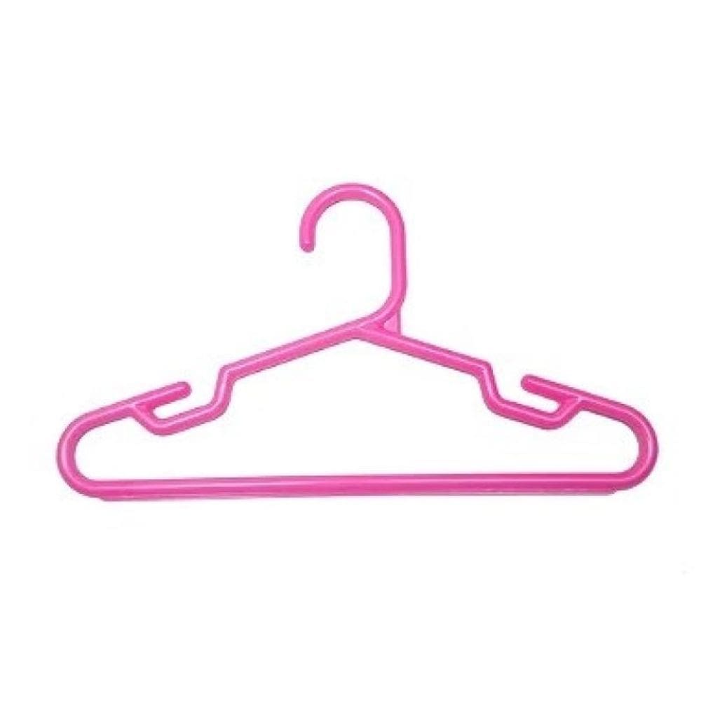 Cabide Plástico Infantil Cavado Rosa