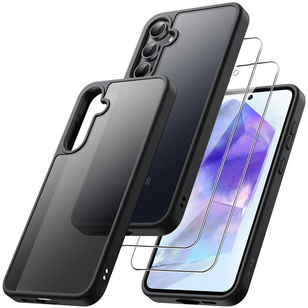 Capa JeTech 3 em 1 fosca com 2 vidros Samsung Galaxy A55 5G