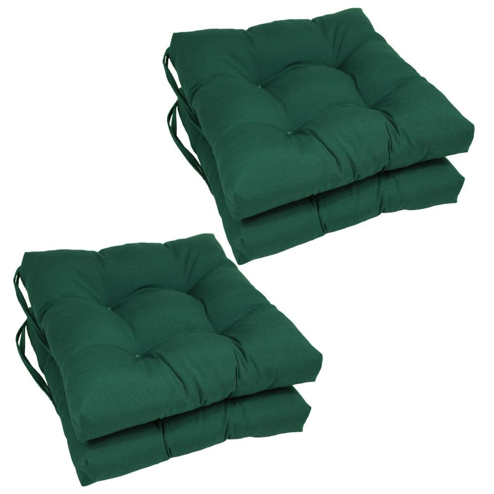 Almofada de cadeira Blazing Needles Twill Square Forest Green 4 unidades