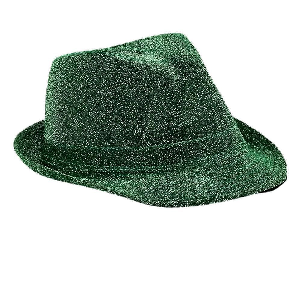 Chapéu Fedora blinkee com acabamento brilhante em tecido verde macio