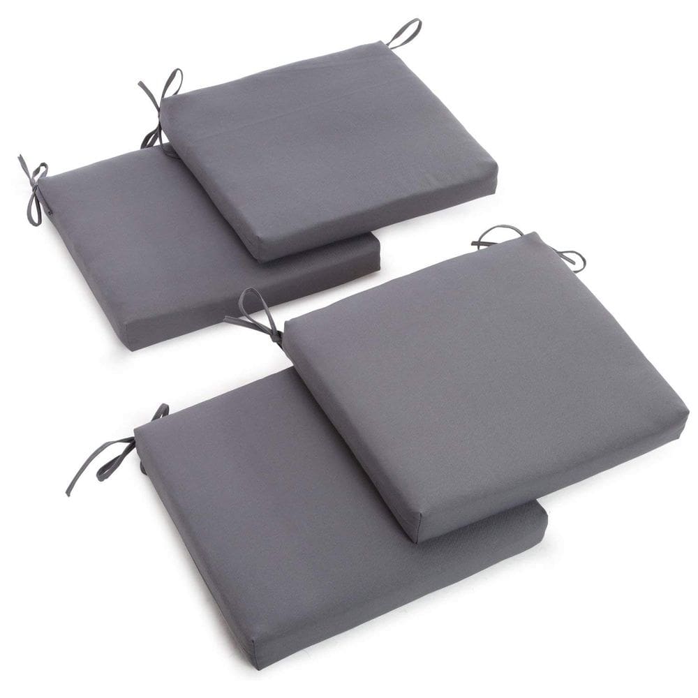 Almofada de cadeira Blazing Needles Twill Steel Grey (pacote com 4)