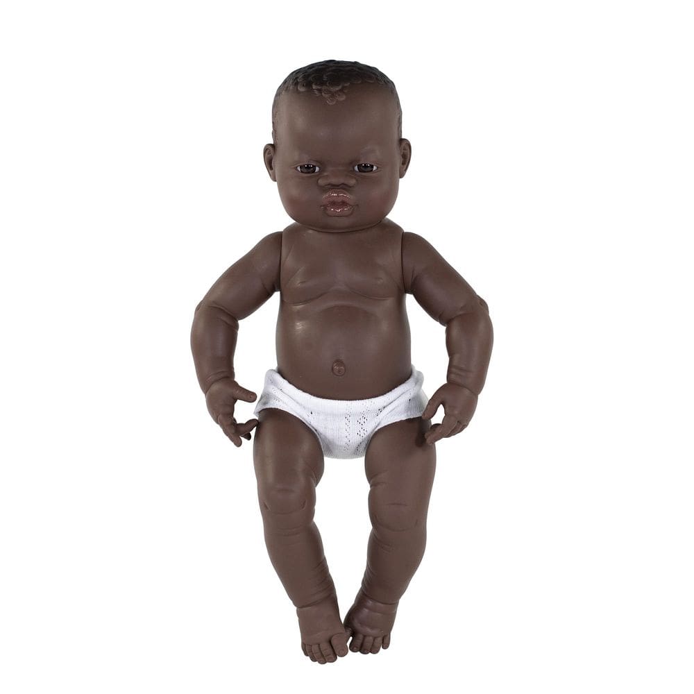 Boneca Miniland, menina africana recém-nascida de 40 cm, anatomicamente correta