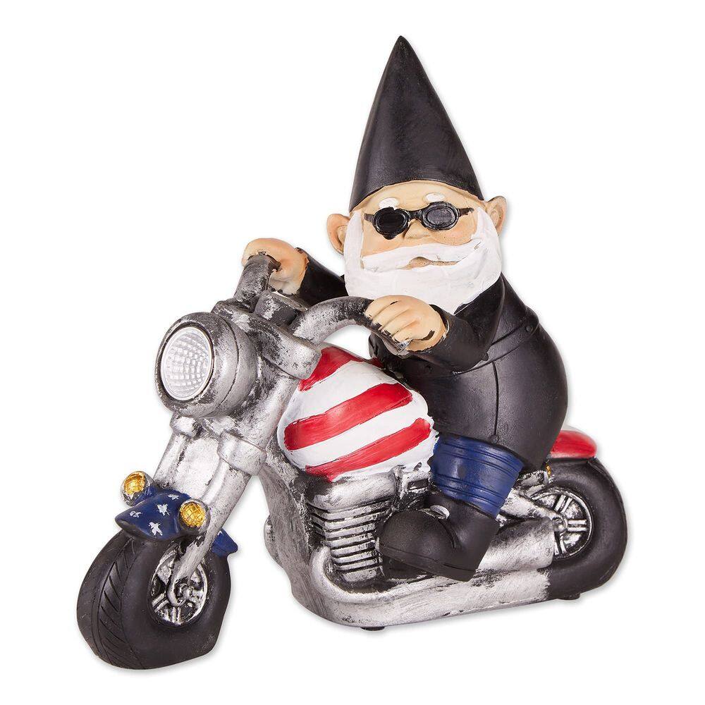 Statue Accent Plus Biker Gnome Solar 20x8x19cm Poliresina
