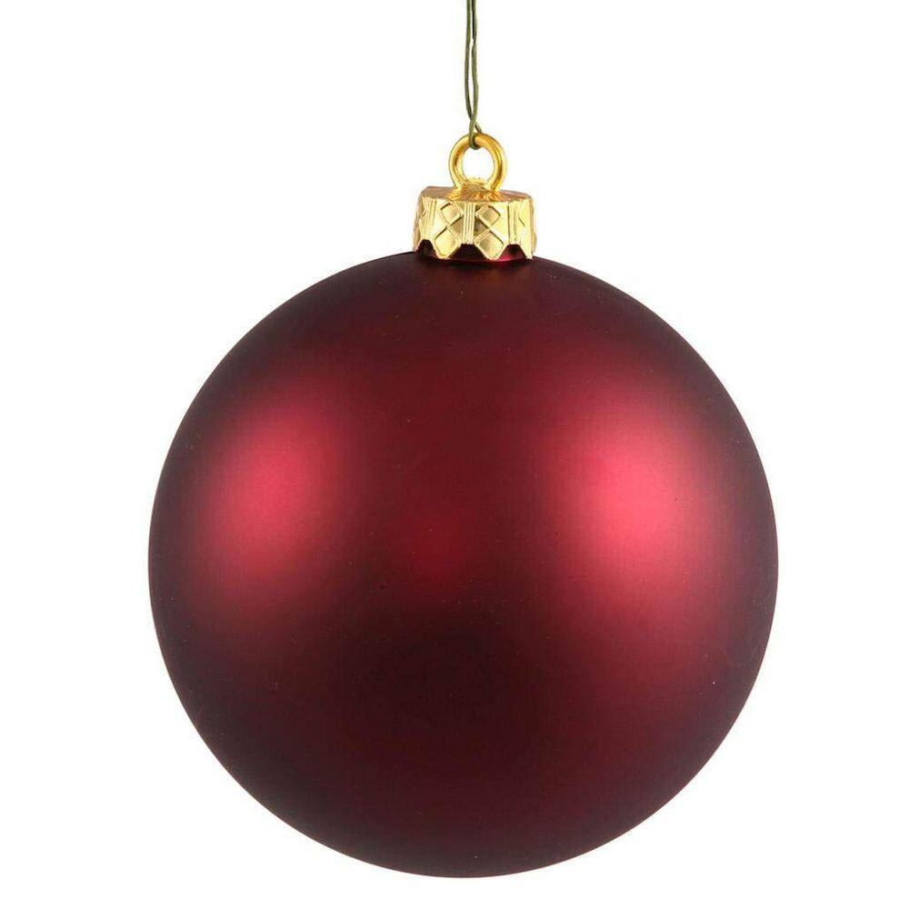 Enfeite de árvore de Natal Vickerman Wine Matte Ball 6 cm, pacote com 4