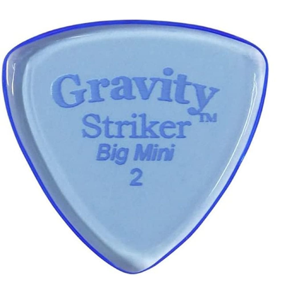 Palheta de guitarra Gravity Striker Big Mini azul polido com Elipse