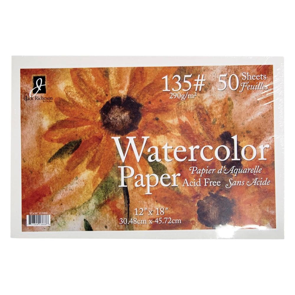 Papel aquarela Jack Richeson, pacote de 50, 12x18, 300gsm