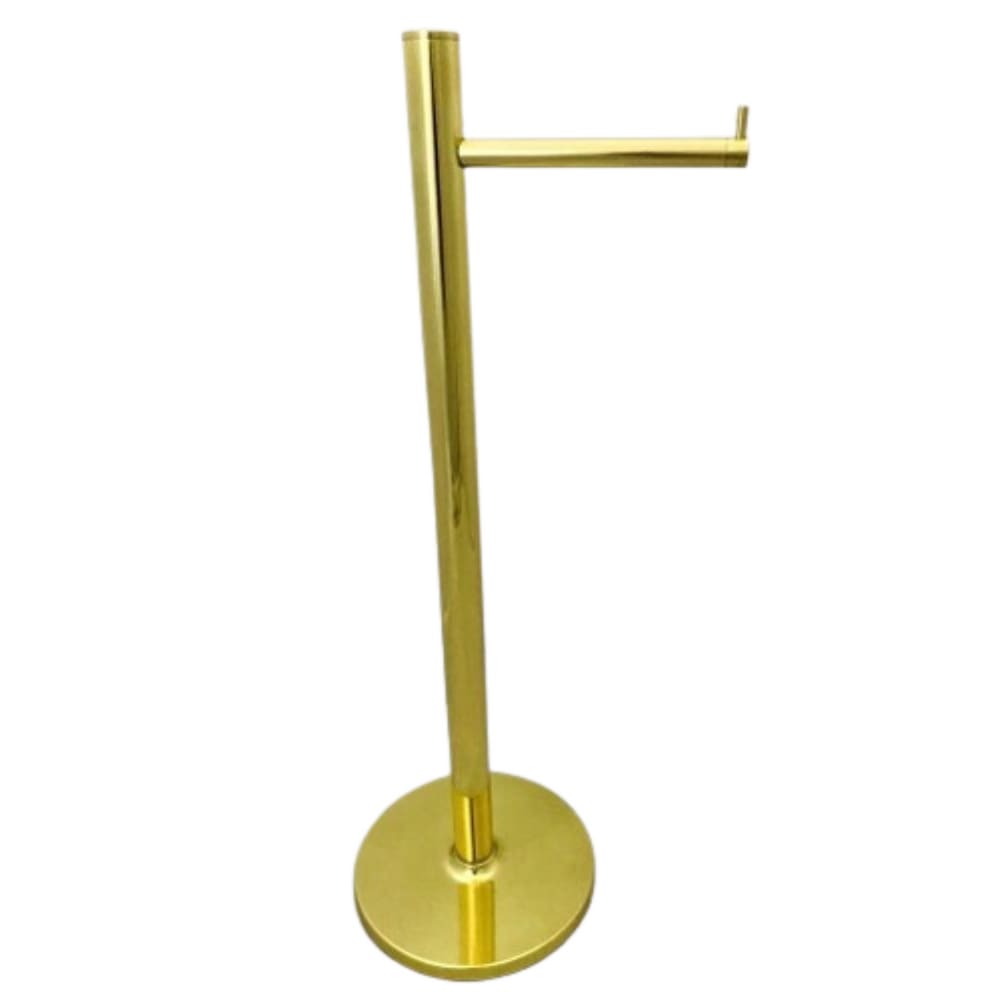 Porta Papel Higiênico Chão Redondo Dourado 4030 Não Enferruj