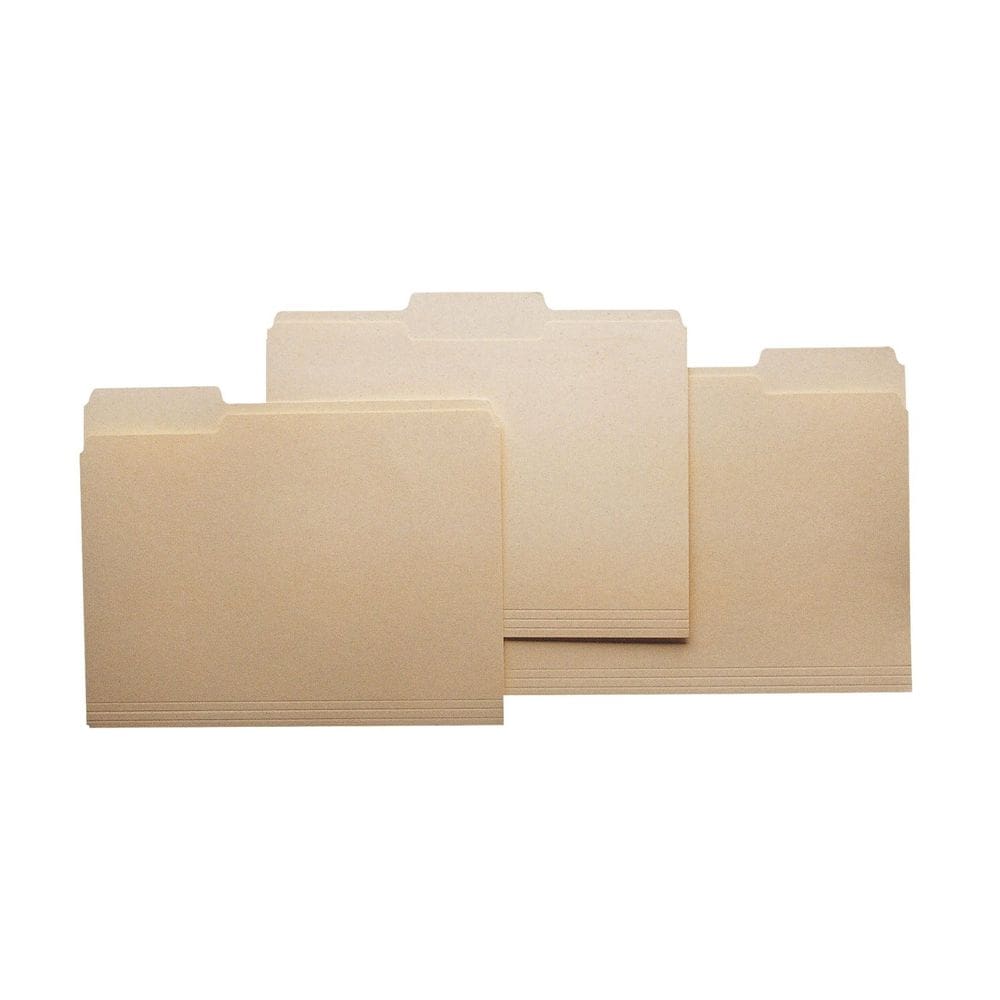Pastas de arquivo SchoolSmart Fifth-Cut, pacote com 100 unidades, tamanho legal de Manila