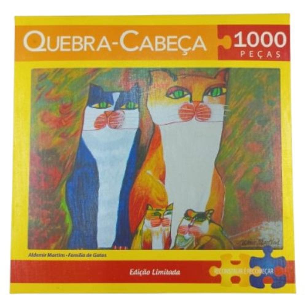 Quebra Cabeça Família de Gatos 1000 Peças
