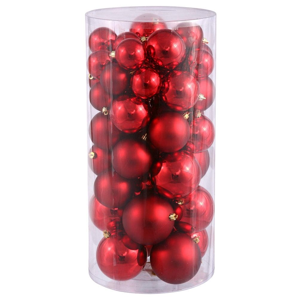 Enfeites de Natal Vickerman Red Balls Shiny/Matte 24cm 50p