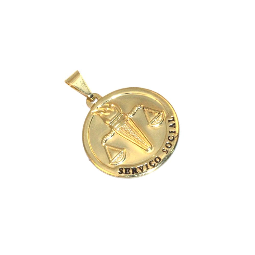 Pingente Assistente Serviço Social Folheado Ouro 18k