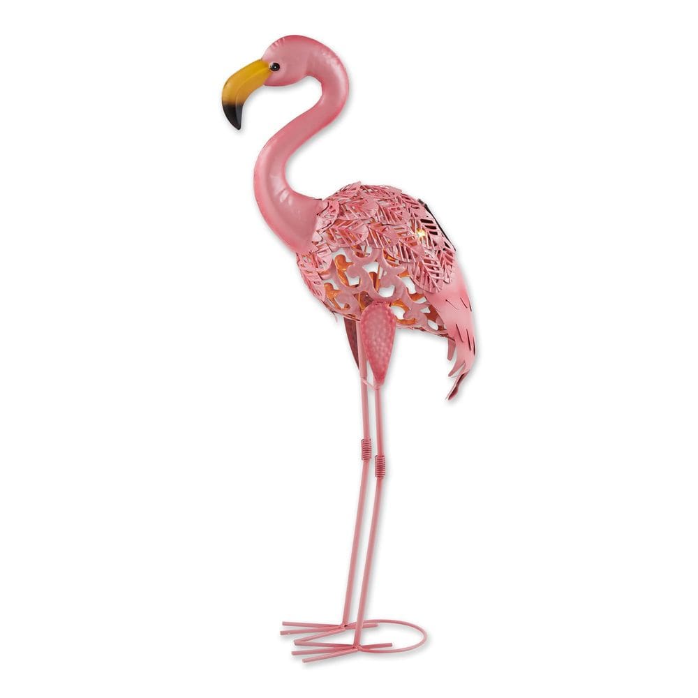Decoração ao ar livre Flamingo Solar Garden Stake Zingz & Thingz