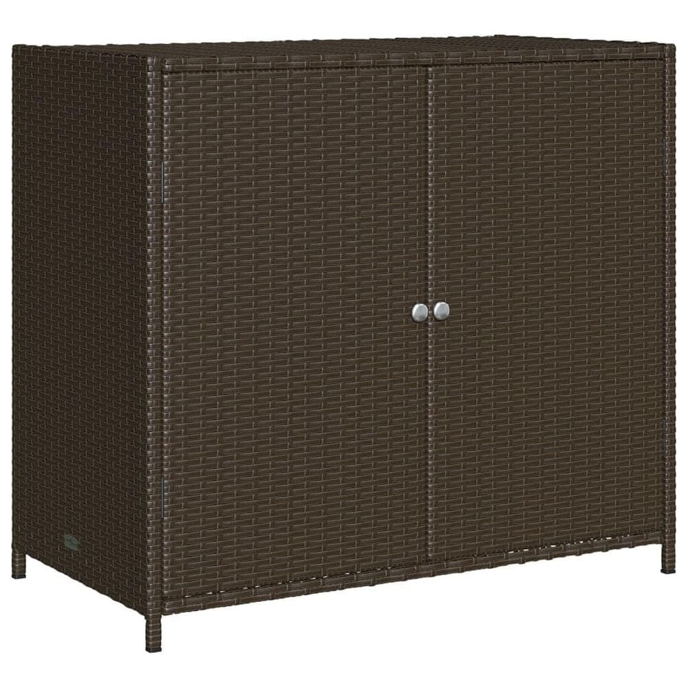 Organizador de ferramentas de jardim vidaXL Brown Poly Rattan com estrutura de aço