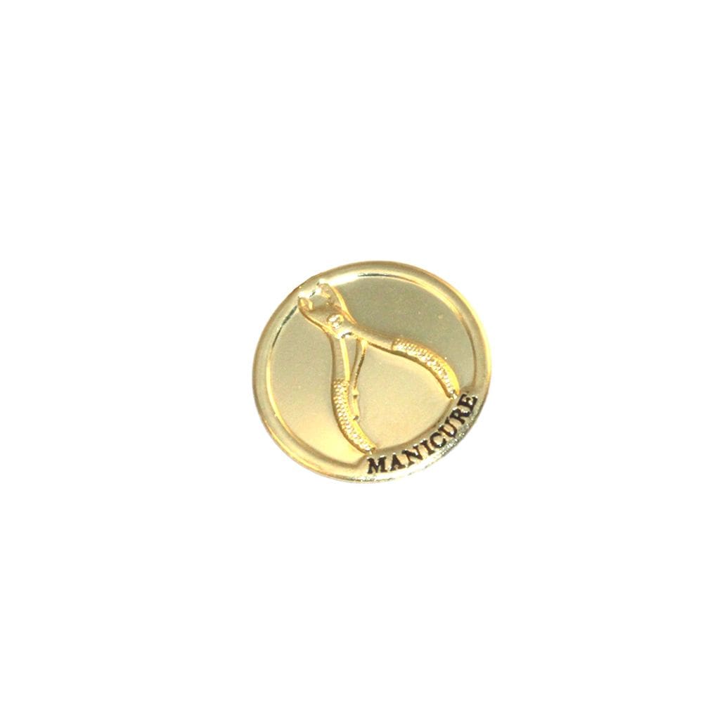 Broche Botton Medalha Manicure Alicate Folheado 18k
