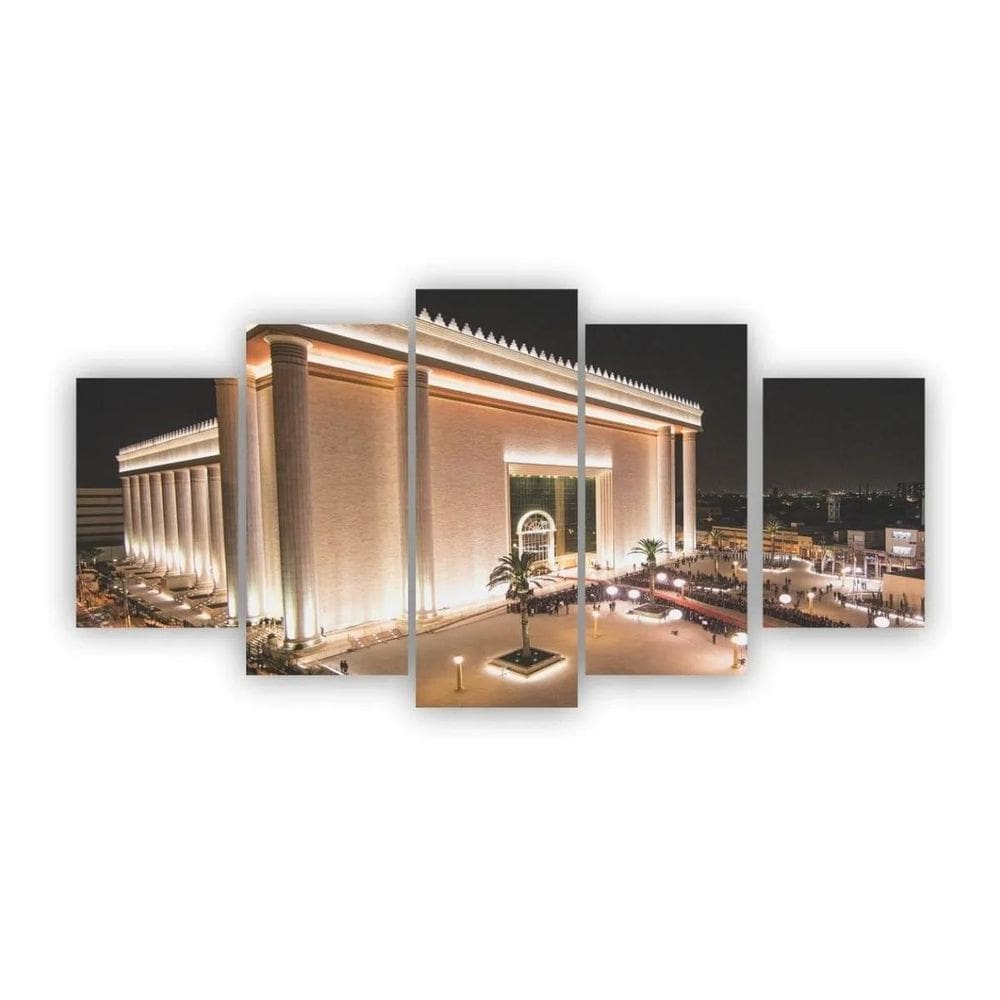 Quadro Decorativo Mosaico 5 Peças Templo Salomão Universal