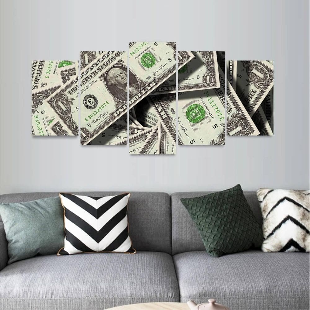 Quadro Money Arte Do Dinheiro Moeda Dólar Mosaico