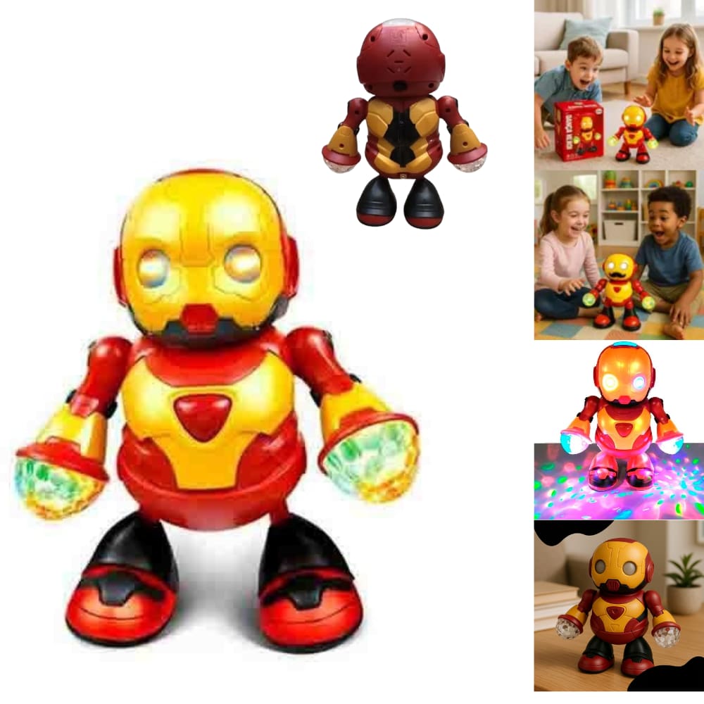 Robô Dançarino De Brinquedo Herói Homem de Ferro Com Luz e Som