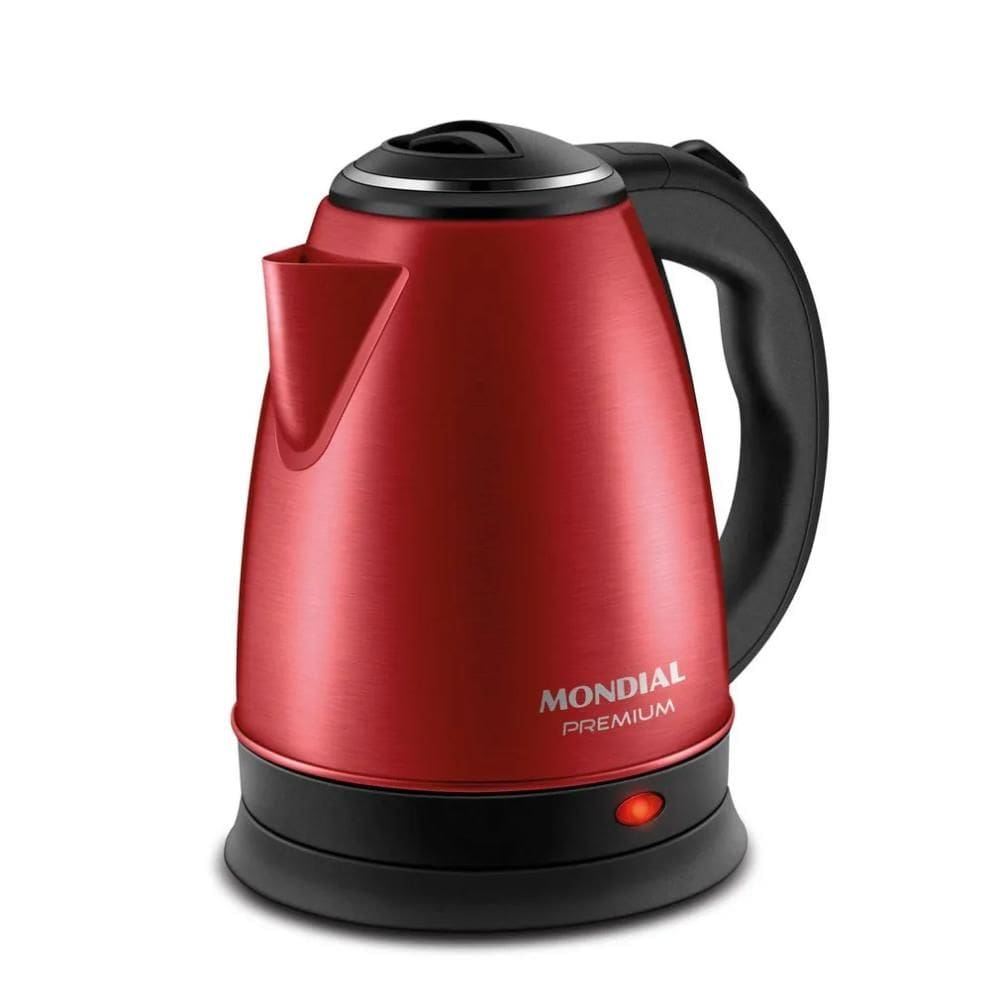 Chaleira Elétrica Mondial Pratic 2L Vermelho/Inox 1200W 220V - CE-06-R