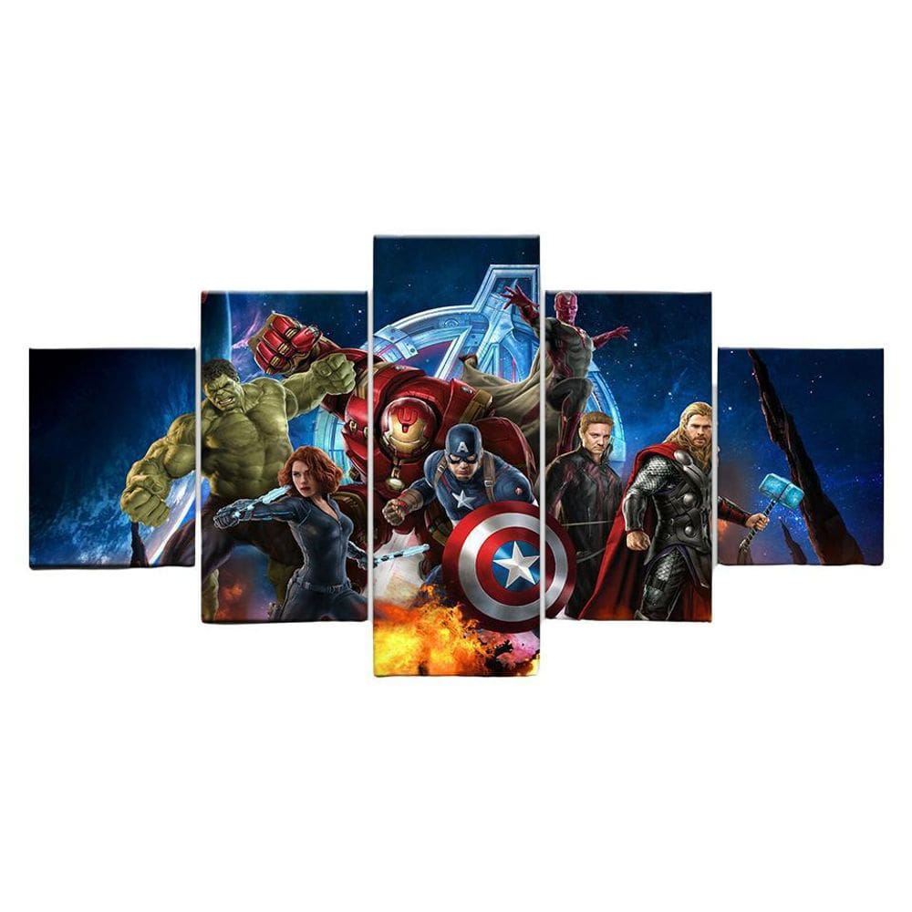 Quadros Decorativos 5 Peças Vingadores Guerra Infinita