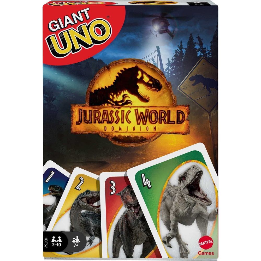 Jogo de cartas Mattel Games Giant UNO Jurassic World 7+ Years