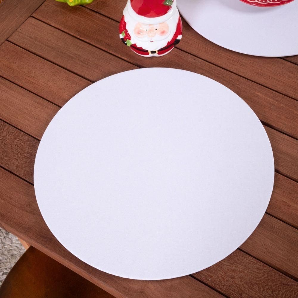 Capa Para Sousplat Basic Liso 35cm Diâmetro Tecido Oxford 100% Poliéster - Branco