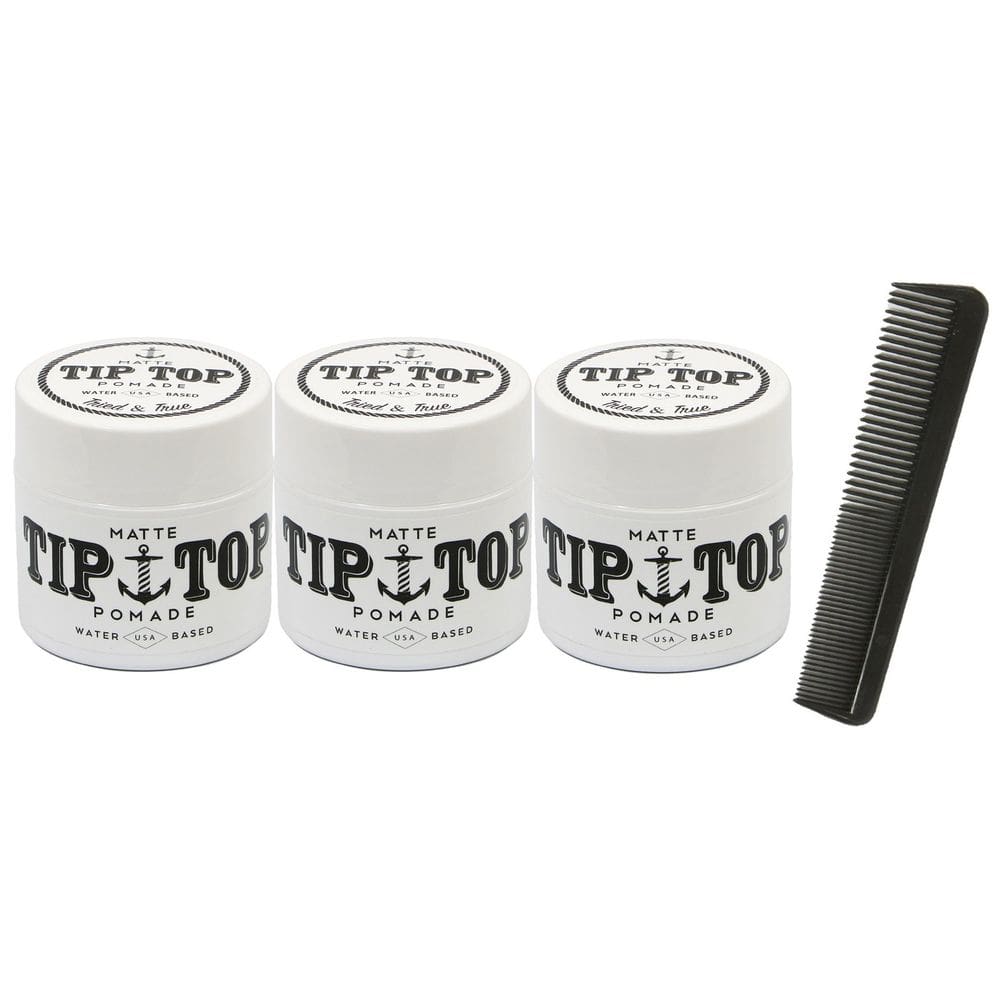 Pomada Tip Top Matte à base de água, de tamanho médio, 125 ml x 3