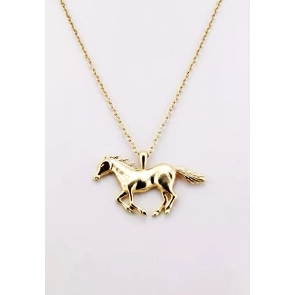 Cordão Colar Country Cavalo Folheado A Ouro 18k