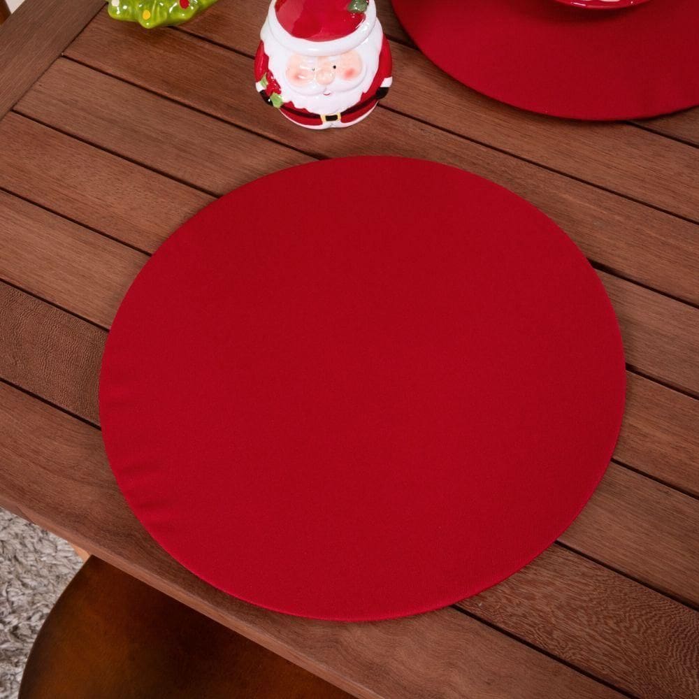 Capa Para Sousplat Basic Liso 35cm Diâmetro Tecido Oxford 100% Poliéster - Vermelho