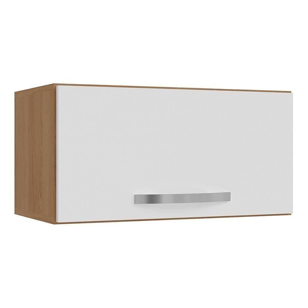 Armário Aéreo Para Geladeira 1 Porta 60cm Amêndoa/Branco