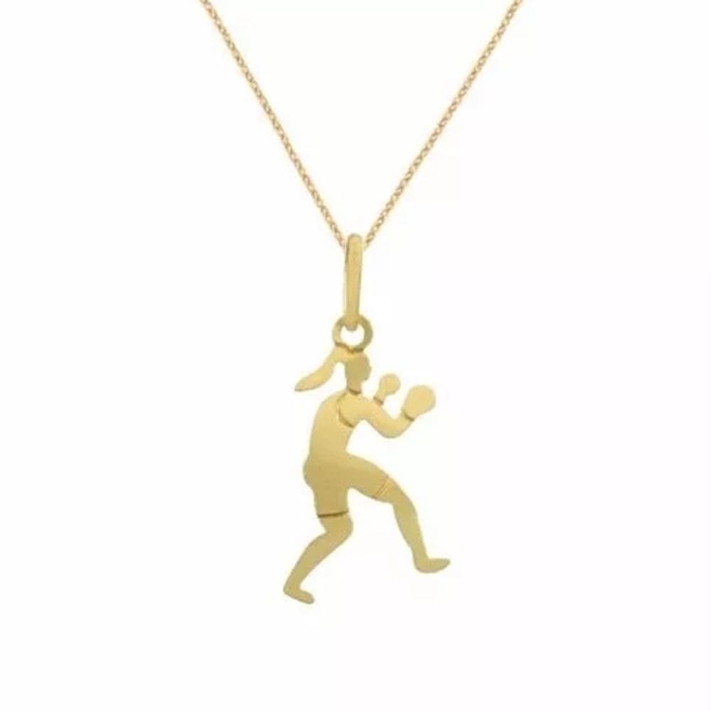 Colar Cordão Luta Boxe Esporte Folheado 18k