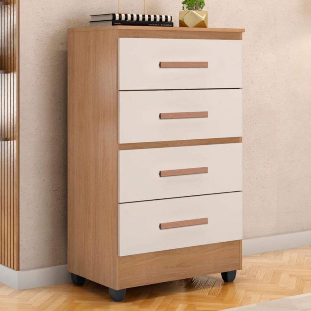 Cômoda 4 Gavetas Toulouse Nature Off White