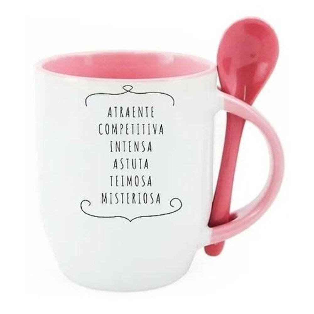 Caneca De Colher Rosa Signo Escorpião