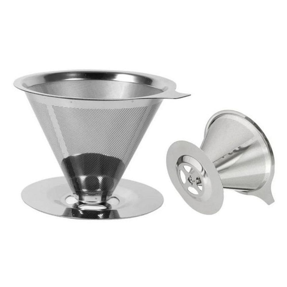 Conjunto Filtro Café Inox 102 + 103 Coador Inox Reutilizável