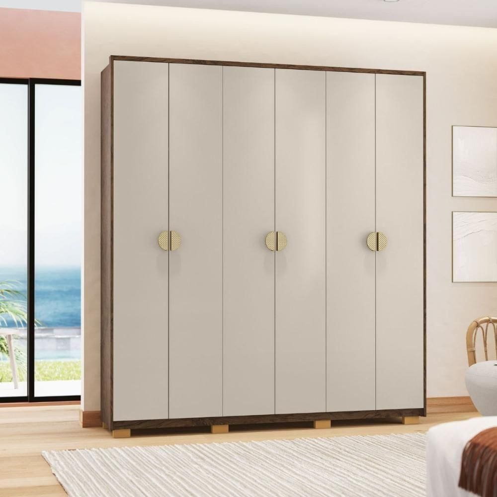 Guarda Roupa 6 Portas Uruguai Imbuia Fendi