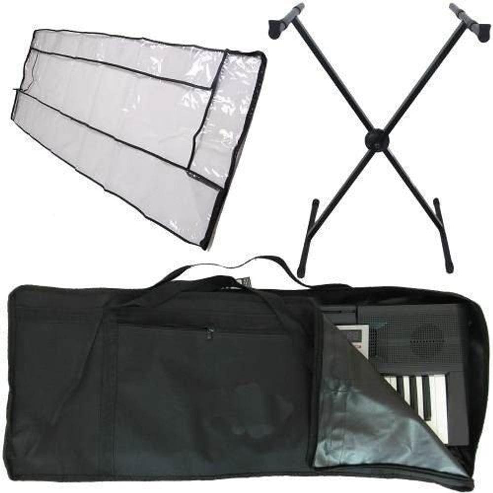 Kit Capa Simples Teclado Musical Com Suporte + Cobertura