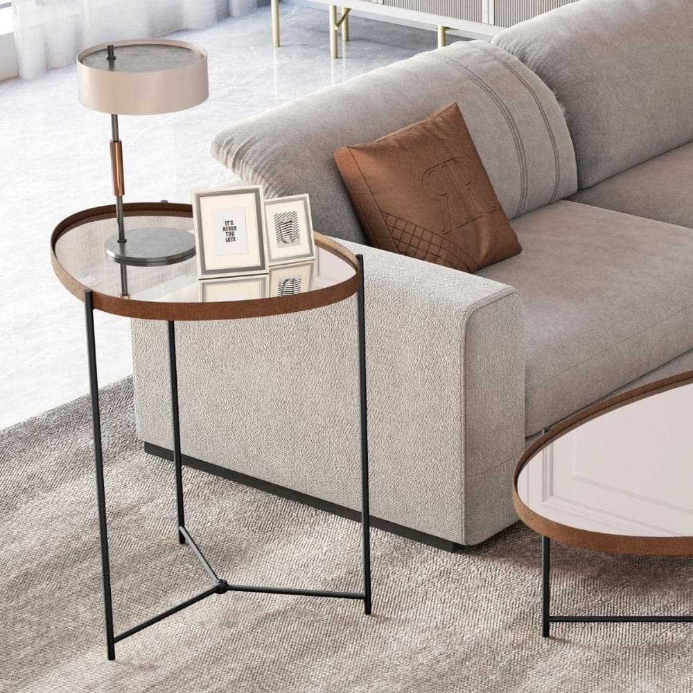 Mesa Lateral Porto Principe Castanho Preto