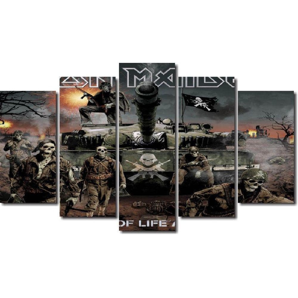 Quadro Decorativo Banda Iron Maiden 5 Peças