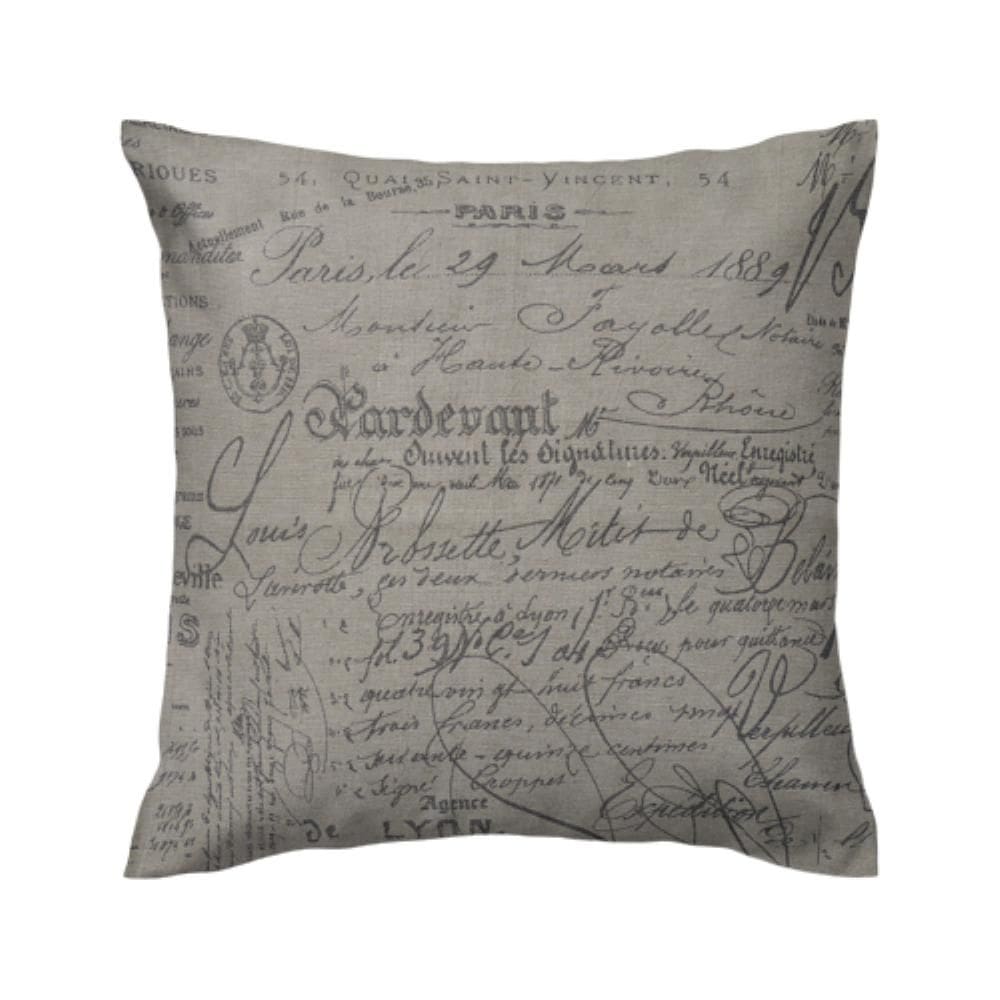 Capa de almofada VivaIN escrita linho marrom