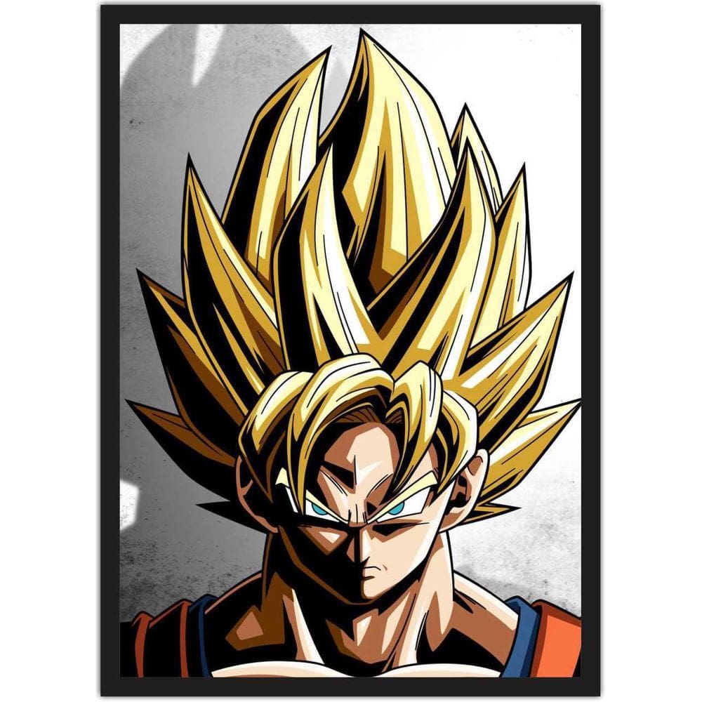 Quadro Dragon Ball Goku Anime Desenho Com Moldura G01
