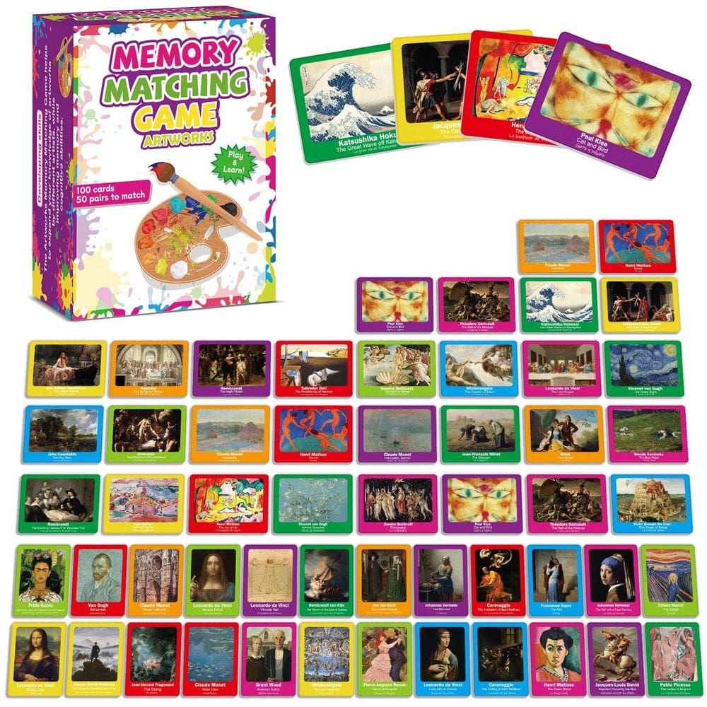 Memory Matching Game gisgfim Famous Paintings 50 Pairs