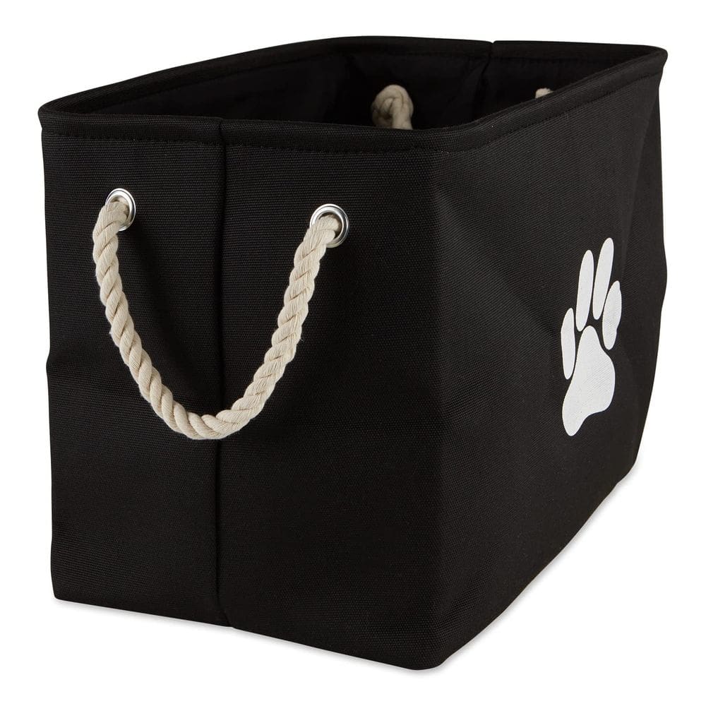 Caixa de armazenamento para animais de estimação Bone Dry, dobrável, preta, retangular média