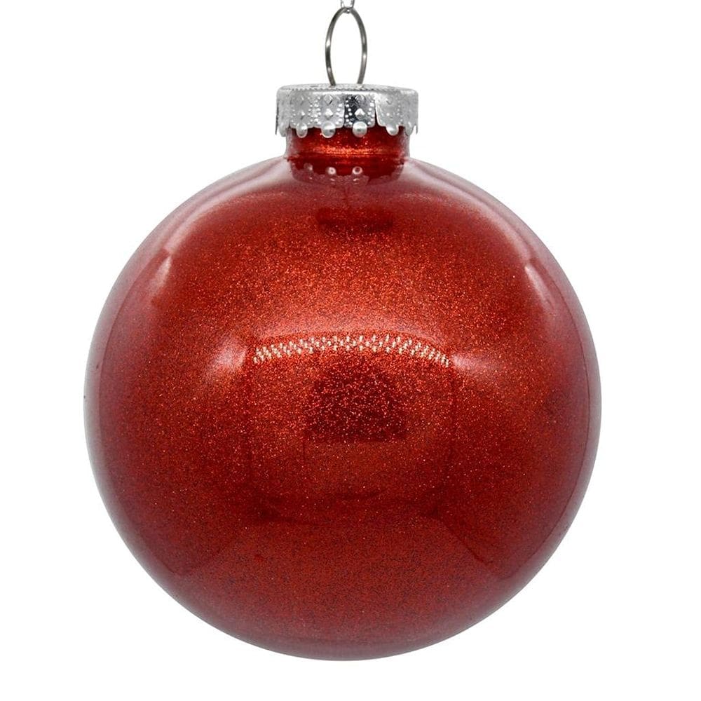 Enfeite de árvore de Natal Vickerman Red Glitter Ball, pacote com 4