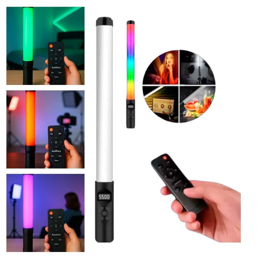 Bastão Led Para Vídeo Com Luz De Preenchimento Rgb