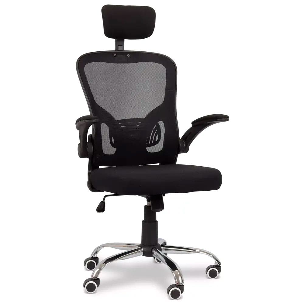 Cadeira Ergonômica Eurynom Giratória para Escritório e Home Office com Encosto Reclinável e Apoio Lomba, Preto