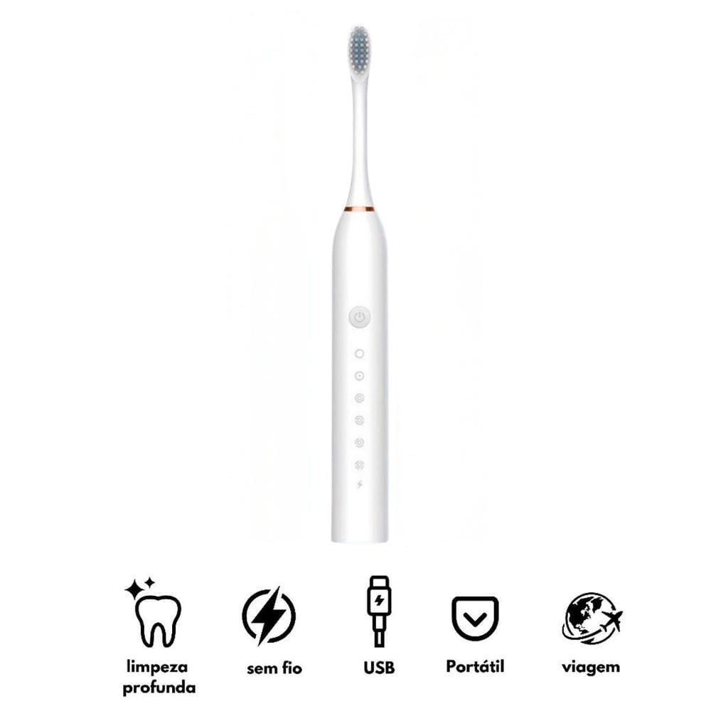 Escova Elétrica Recarregável Para Limpeza Dental