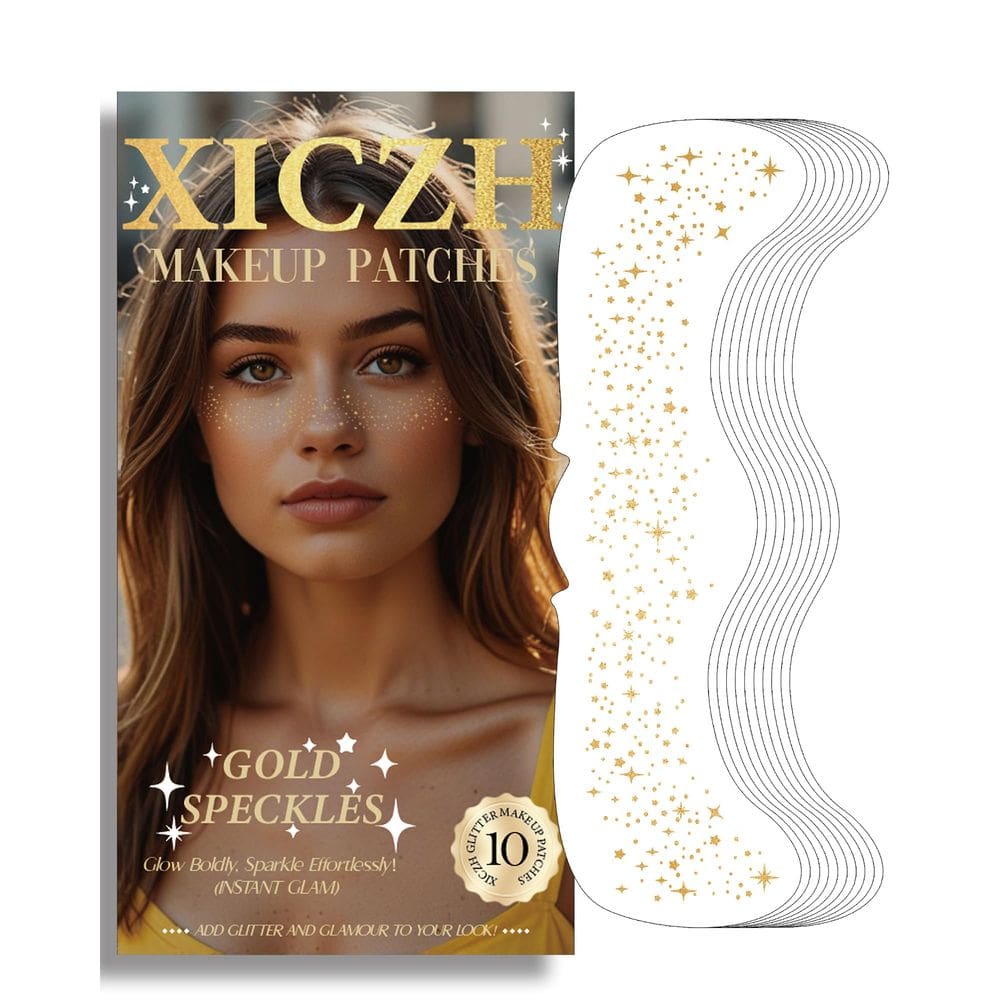 Tatuagem facial Glitter Freckles XICZH Gold Sparkle 10 unidades
